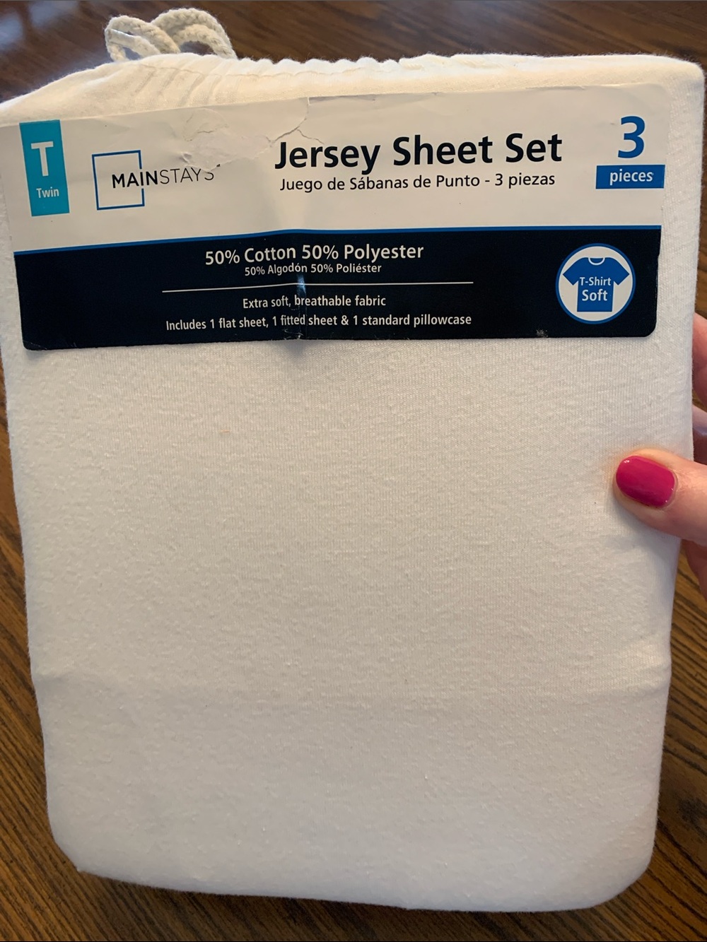 Mainstays Twin Jersey Sheet Set - White
